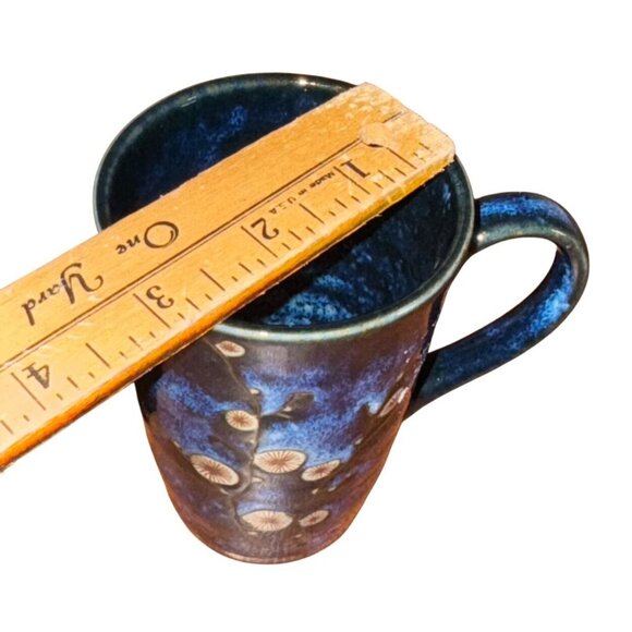 Hand-Painted Blue Floral Ceramic Mug - 12 Oz Capacity - World Market - 4.5" Tall - Picture 7 of 7